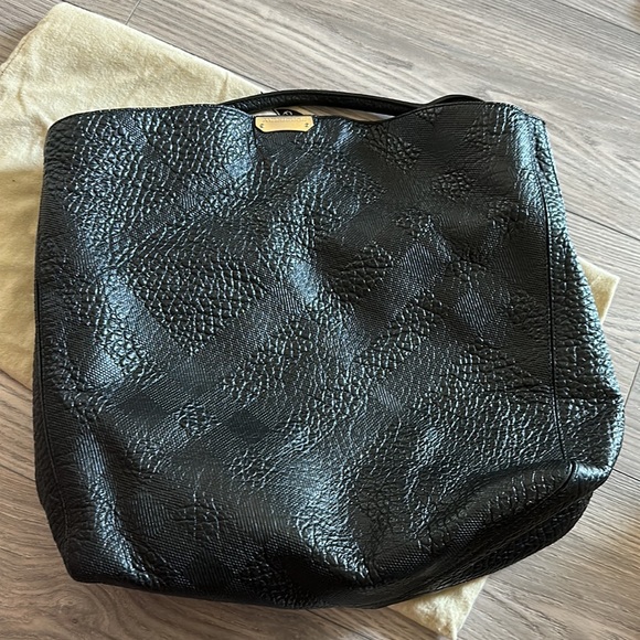 Burberry heritage check grain leather hobo - Picture 5 of 9